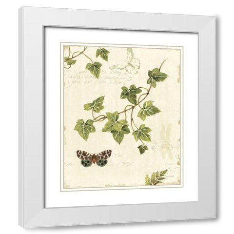 Ivies and Ferns II White Modern Wood Framed Art Print with Double Matting by Audit, Lisa