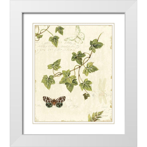 Ivies and Ferns II White Modern Wood Framed Art Print with Double Matting by Audit, Lisa