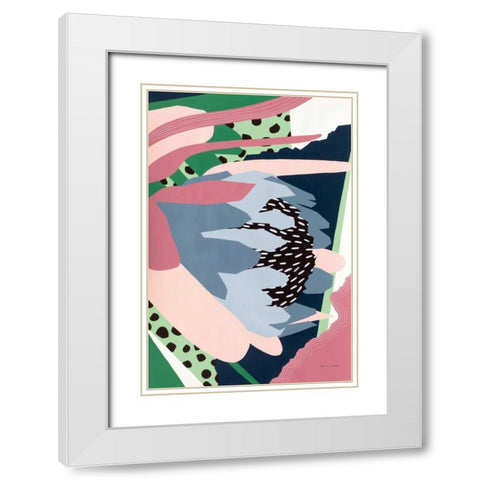 Protea Pizzaz White Modern Wood Framed Art Print with Double Matting by Gallagher, Megan