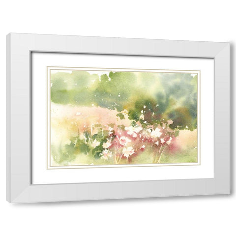 Floral Field White Modern Wood Framed Art Print with Double Matting by Pete, Katrina