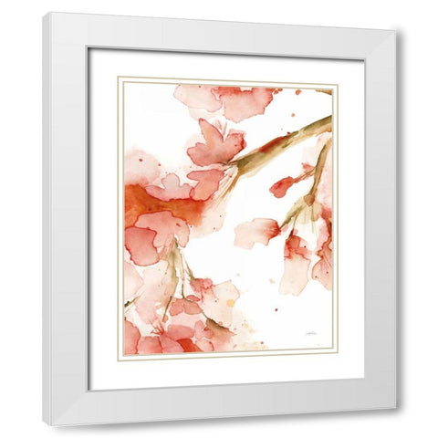 Blossoms I White Modern Wood Framed Art Print with Double Matting by Pete, Katrina