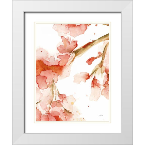 Blossoms I White Modern Wood Framed Art Print with Double Matting by Pete, Katrina