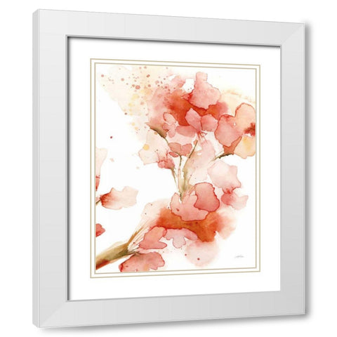 Blossoms II White Modern Wood Framed Art Print with Double Matting by Pete, Katrina