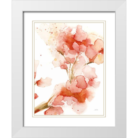 Blossoms II White Modern Wood Framed Art Print with Double Matting by Pete, Katrina