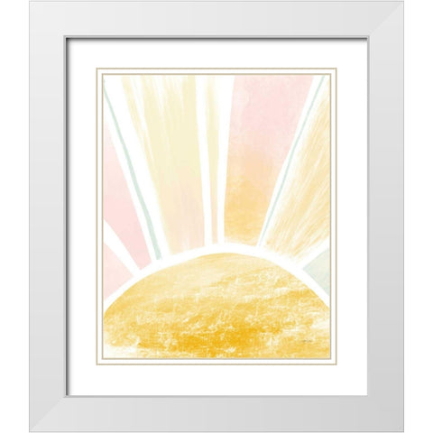 My Sunshine White Modern Wood Framed Art Print with Double Matting by Pete, Katrina