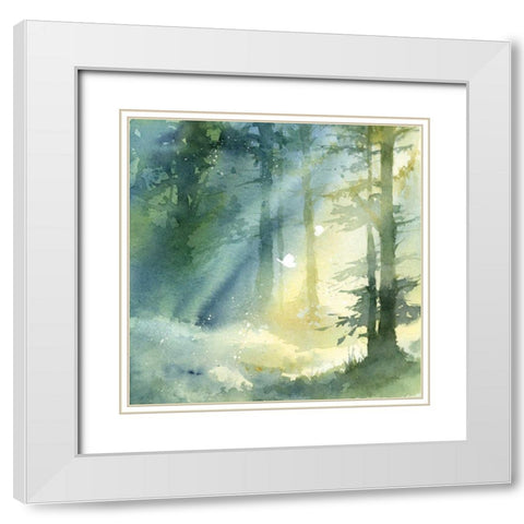 Shady Grove White Modern Wood Framed Art Print with Double Matting by Pete, Katrina