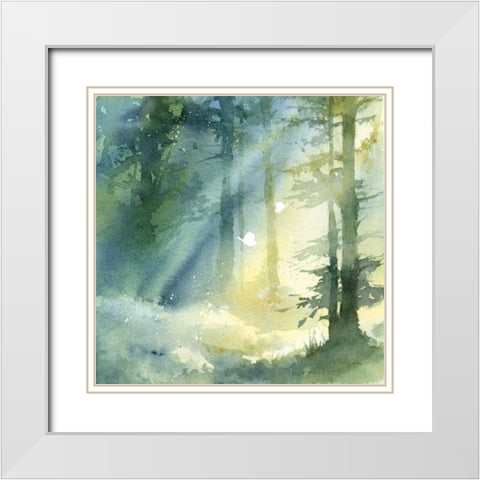Shady Grove White Modern Wood Framed Art Print with Double Matting by Pete, Katrina