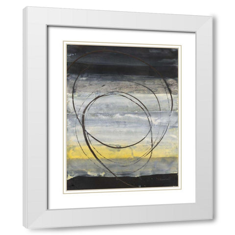 Horizon Balance III White Modern Wood Framed Art Print with Double Matting by Hristova, Albena