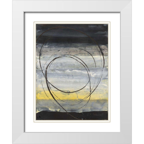 Horizon Balance III White Modern Wood Framed Art Print with Double Matting by Hristova, Albena