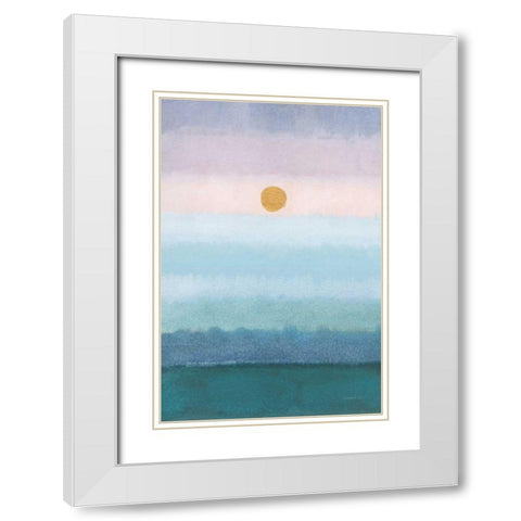 Rising and Setting White Modern Wood Framed Art Print with Double Matting by Nai, Danhui