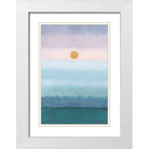 Rising and Setting White Modern Wood Framed Art Print with Double Matting by Nai, Danhui