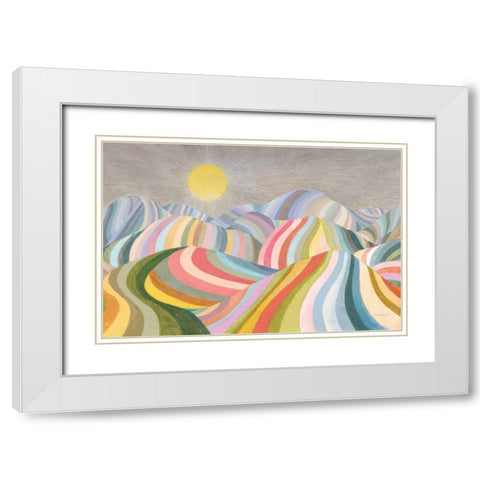 The Hills Roll On White Modern Wood Framed Art Print with Double Matting by Nai, Danhui