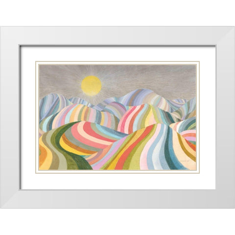 The Hills Roll On White Modern Wood Framed Art Print with Double Matting by Nai, Danhui