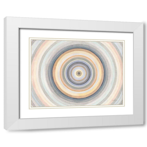 A Peaceful Center White Modern Wood Framed Art Print with Double Matting by Nai, Danhui