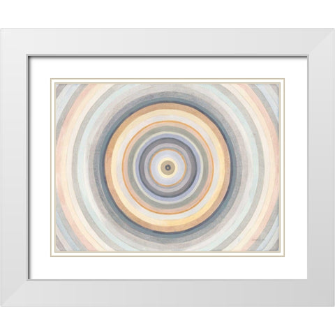 A Peaceful Center White Modern Wood Framed Art Print with Double Matting by Nai, Danhui