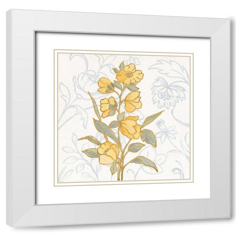 Flower Sophistication II White Modern Wood Framed Art Print with Double Matting by Vassileva, Silvia