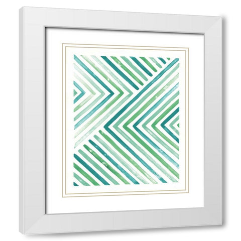 Sea Glass Sunset I White Modern Wood Framed Art Print with Double Matting by Marshall, Laura