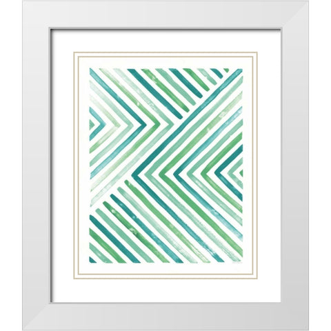 Sea Glass Sunset I White Modern Wood Framed Art Print with Double Matting by Marshall, Laura