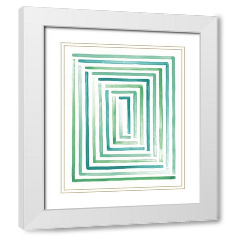 Sea Glass Sunset II White Modern Wood Framed Art Print with Double Matting by Marshall, Laura