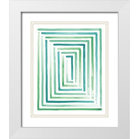 Sea Glass Sunset II White Modern Wood Framed Art Print with Double Matting by Marshall, Laura