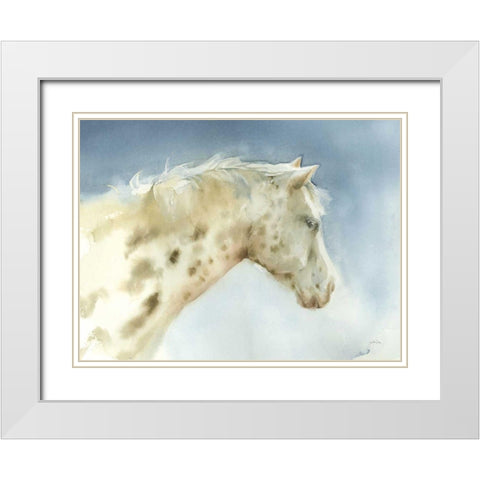 Dapple Gray Horse White Modern Wood Framed Art Print with Double Matting by Pete, Katrina