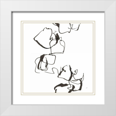 Stoned II White Modern Wood Framed Art Print with Double Matting by Paschke, Chris