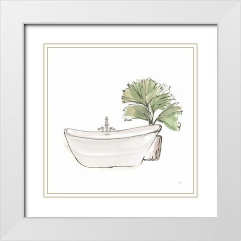Neutral Tub I White Modern Wood Framed Art Print with Double Matting by Paschke, Chris