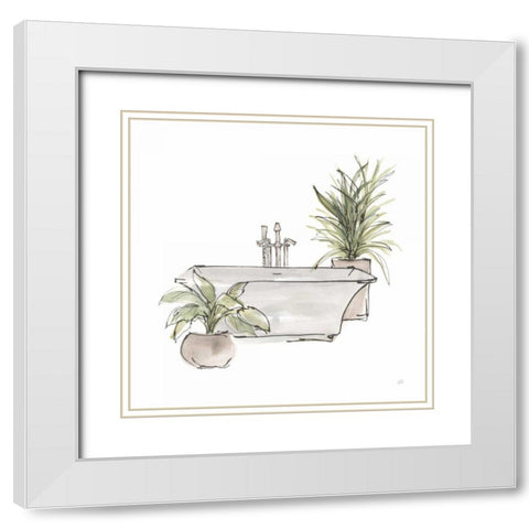 Neutral Tub II White Modern Wood Framed Art Print with Double Matting by Paschke, Chris