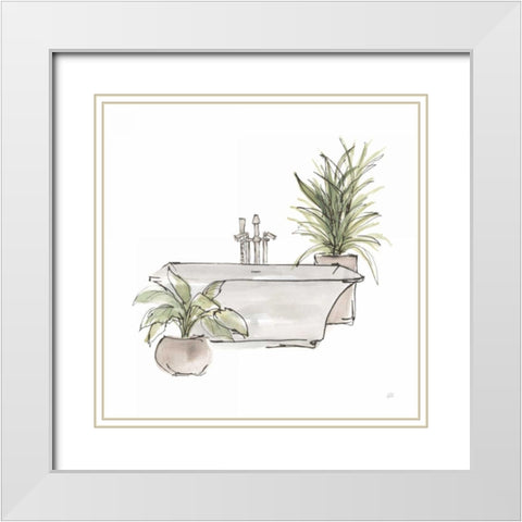 Neutral Tub II White Modern Wood Framed Art Print with Double Matting by Paschke, Chris