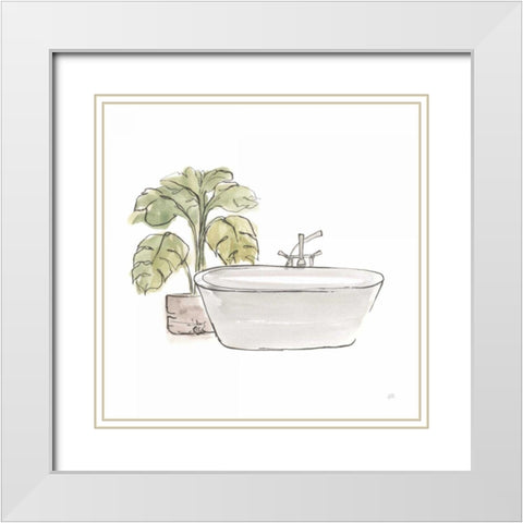 Neutral Tub IV White Modern Wood Framed Art Print with Double Matting by Paschke, Chris