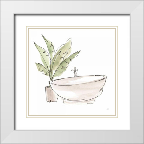 Neutral Tub V White Modern Wood Framed Art Print with Double Matting by Paschke, Chris