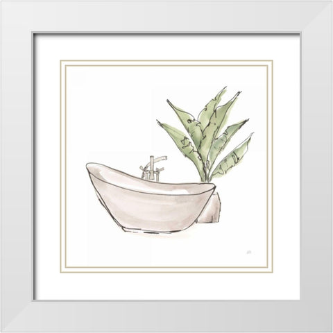 Neutral Tub VI White Modern Wood Framed Art Print with Double Matting by Paschke, Chris