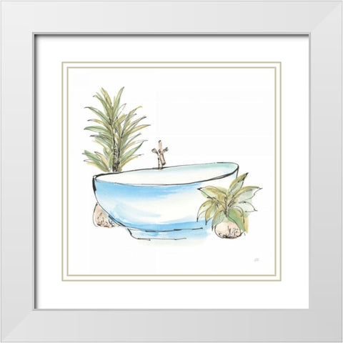 Tub IV White Modern Wood Framed Art Print with Double Matting by Paschke, Chris