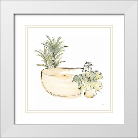 Tub V White Modern Wood Framed Art Print with Double Matting by Paschke, Chris