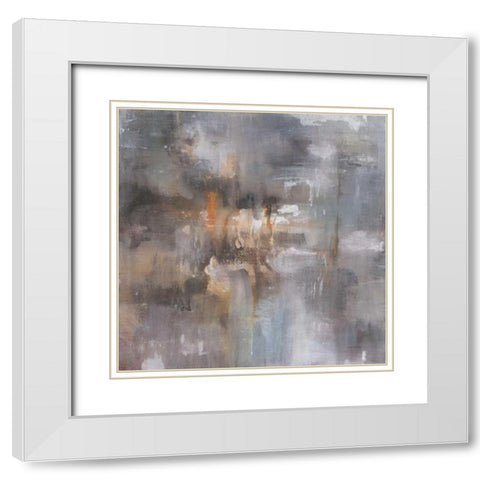 Sand and Stone White Modern Wood Framed Art Print with Double Matting by Nai, Danhui