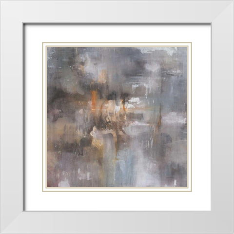 Sand and Stone White Modern Wood Framed Art Print with Double Matting by Nai, Danhui