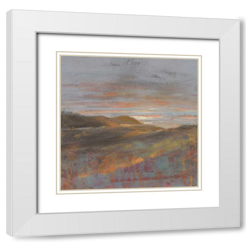Dawn on the Hills White Modern Wood Framed Art Print with Double Matting by Nai, Danhui