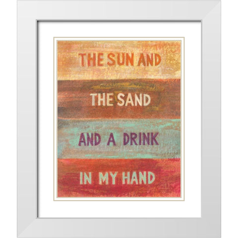 Sea and Sand II White Modern Wood Framed Art Print with Double Matting by Nai, Danhui