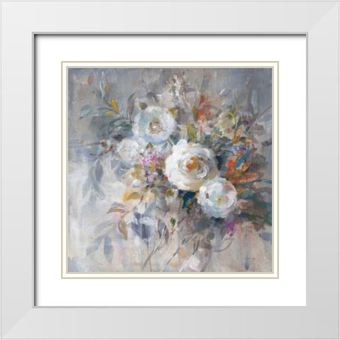 Autumn in Bloom White Modern Wood Framed Art Print with Double Matting by Nai, Danhui