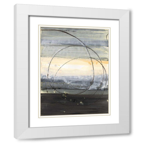 Horizon Balance IV Light White Modern Wood Framed Art Print with Double Matting by Hristova, Albena