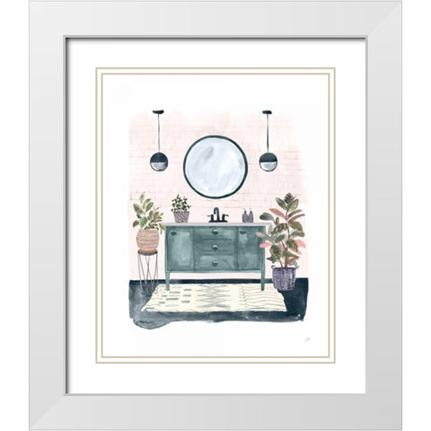 Lulus Powder Room White Modern Wood Framed Art Print with Double Matting by Panganiban, Karyn