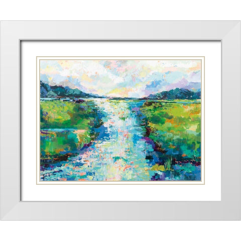 Staccato White Modern Wood Framed Art Print with Double Matting by Vertentes, Jeanette