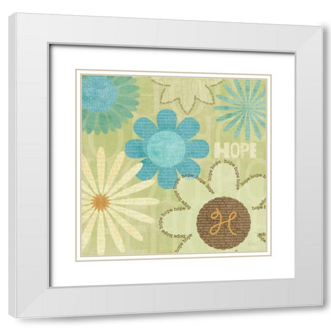 Say it with Flowers I White Modern Wood Framed Art Print with Double Matting by Charron, Veronique