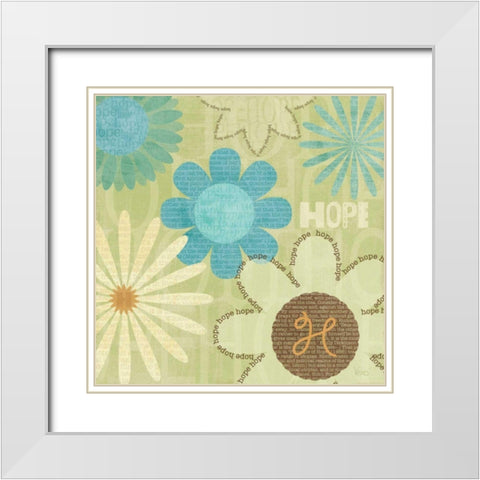 Say it with Flowers I White Modern Wood Framed Art Print with Double Matting by Charron, Veronique