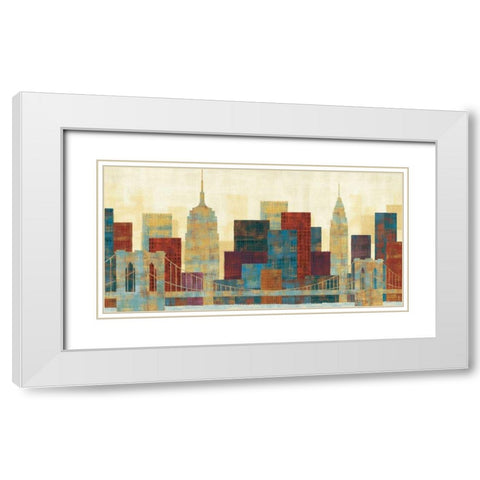 Majestic City White Modern Wood Framed Art Print with Double Matting by Mullan, Michael