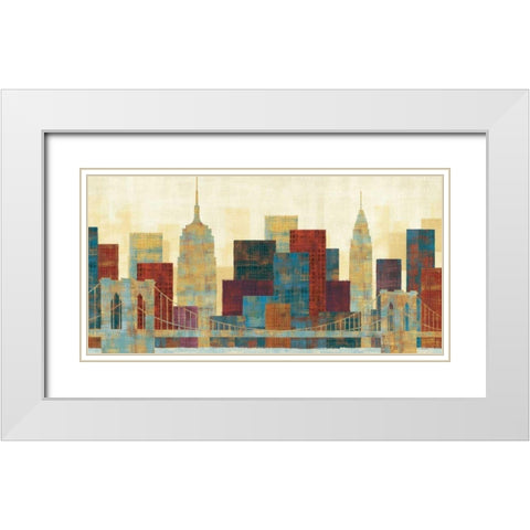 Majestic City White Modern Wood Framed Art Print with Double Matting by Mullan, Michael