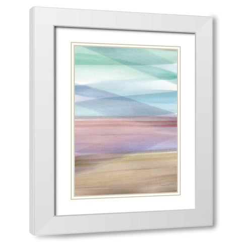Soft Summer I White Modern Wood Framed Art Print with Double Matting by Charro, Mercedes Lopez