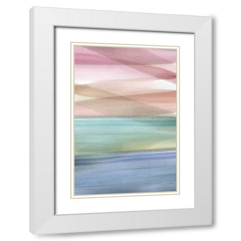 Soft Summer I Warm White Modern Wood Framed Art Print with Double Matting by Charro, Mercedes Lopez