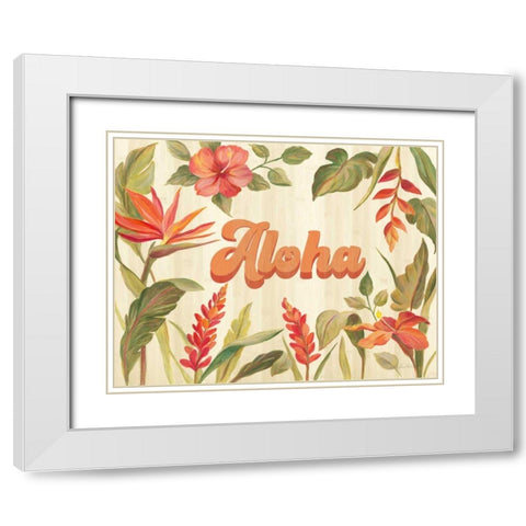 Tropical Garden VIII White Modern Wood Framed Art Print with Double Matting by Vassileva, Silvia