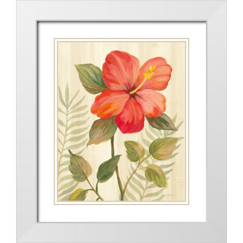 Tropical Garden XI White Modern Wood Framed Art Print with Double Matting by Vassileva, Silvia
